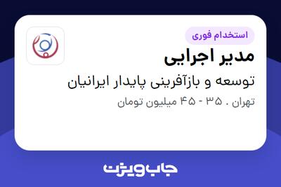 استخدام مدیر اجرایی در توسعه و بازآفرینی پایدار ایرانیان