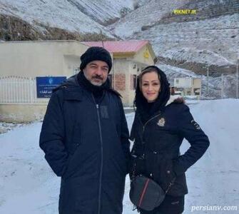 تصویر روز | سعید آقاخانی بازیگر سریال نون. خ و همسرش گلرخ حقیقی | گلی شی