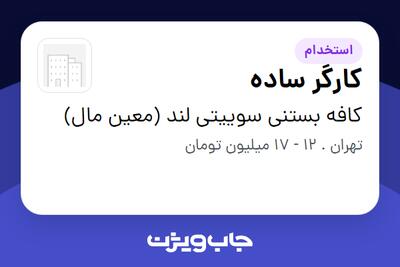 استخدام کارگر ساده در کافه بستنی سوییتی لند (معین مال)