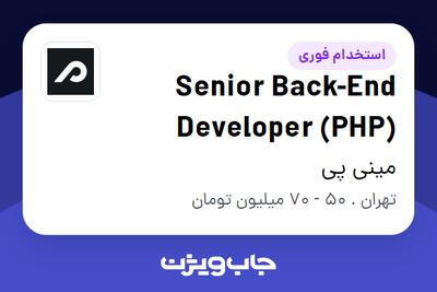 استخدام Senior Back-End Developer (PHP) - آقا در مینی پی