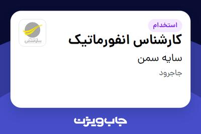 استخدام کارشناس انفورماتیک - آقا در سایه سمن