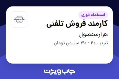 استخدام کارمند فروش تلفنی - خانم در هزارمحصول