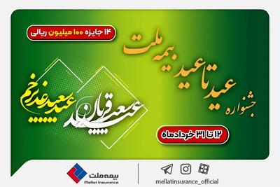 ۱۴ جایزه ۱۰۰ میلیون ریالی در جشنواره عید تا عید بیمه ملت