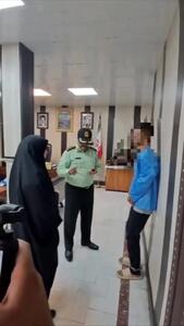فیلم لحظه رویارویی دزد زن جوان اسلامشهری در مقر پلیس آگاهی