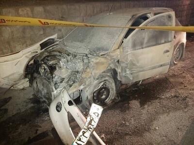  تصادف مرگبار ۲ سواری پیکان و پژو در اتوبان تهران ـ کرج