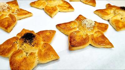 طرز تهیه نان شیرمال گل / نان شیرمال بدون تخم مرغ!