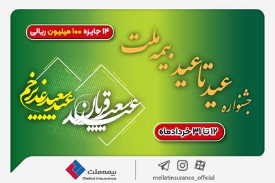 ۱۴ جایزه ۱۰۰ میلیون ریالی در جشنواره عید تا عید بیمه ملت | اقتصاد24