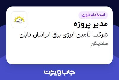 استخدام مدیر پروژه - آقا در شرکت تأمین انرژی برق ایرانیان تابان