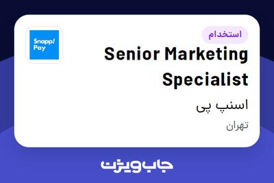 استخدام Senior Marketing Specialist در اسنپ پی