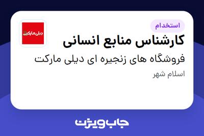 استخدام کارشناس منابع انسانی - آقا در فروشگاه های زنجیره ای دیلی مارکت