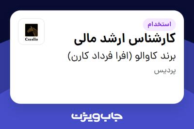 استخدام کارشناس ارشد مالی در برند کاوالو (افرا فرداد کارن)