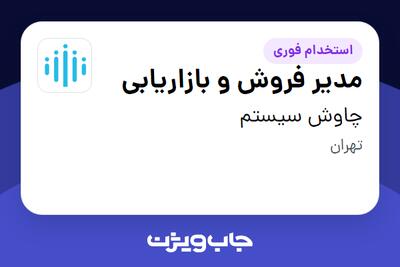 استخدام مدیر فروش و بازاریابی در چاوش سیستم