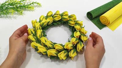 ایده خلاقانه برای تزیین اتاق با حلقه گل کاغذی!