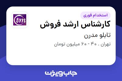 استخدام کارشناس ارشد فروش در تابلو مدرن