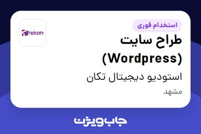 استخدام طراح سایت (Wordpress) در استودیو دیجیتال تکان