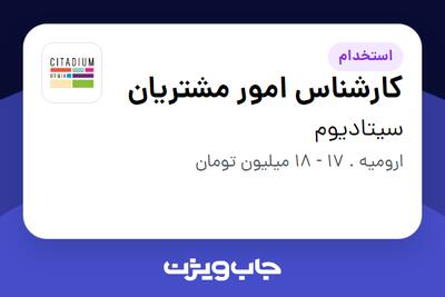 استخدام کارشناس امور مشتریان - خانم در سیتادیوم
