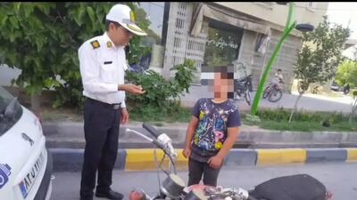 توقیف موتورسیکلت با راننده ۹ ساله