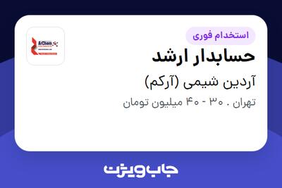 استخدام حسابدار ارشد در آردین شیمی (آرکم)