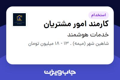 استخدام کارمند امور مشتریان - خانم در خدمات هوشمند