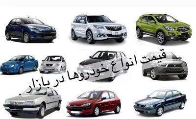 آخرین قیمت پژو، شاهین، سمند، دنا، کوییک