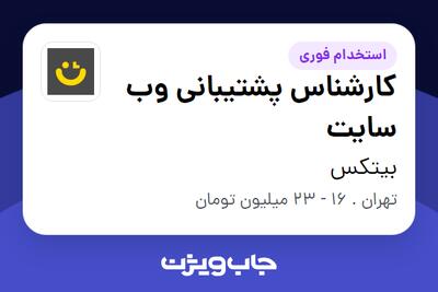 استخدام کارشناس پشتیبانی وب سایت در بیتکس