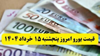 آخرین قیمت یورو امروز پنجشنبه ۱۵ خرداد ماه ۱۴۰۴ / صعود هیجانی یورو!