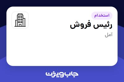 استخدام رئیس فروش - آقا در سازمانی فعال در حوزه کالاهای مصرفی و تند گردش
