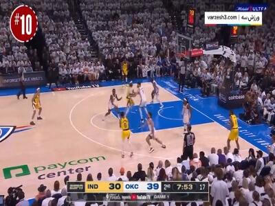 10 حرکت برتر بسکتبال NBA در شب گذشته
