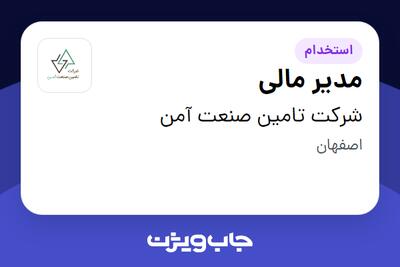 استخدام مدیر مالی در شرکت تامین صنعت آمن
