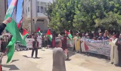 فیلم/ راهپیمایی مراکشی‌ها در حمایت از غزه