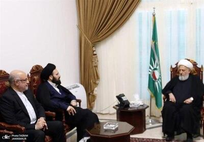 دیدار سید علی خمینی با نایب رئیس مجلس اعلای شیعیان لبنان