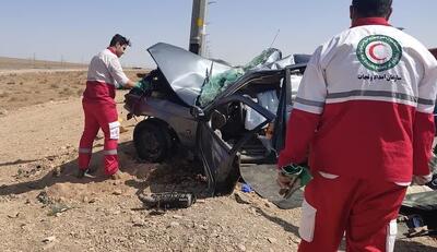 تصادف پراید و پژو در محور همدان به رزن
