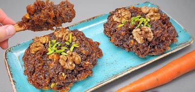 طرز پخت حلوای هویج سوغاتی ارومیه خوشمزه و بدون روغن