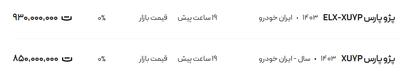 قیمت پژو پارس، امروز ۱۸ خرداد ۱۴۰۴