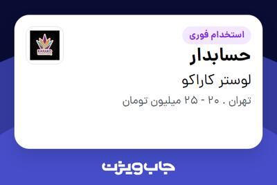 استخدام حسابدار - خانم در لوستر کاراکو