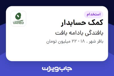 استخدام کمک حسابدار در بافندگی بادامه بافت