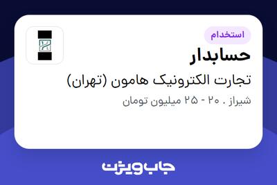 استخدام حسابدار - آقا در تجارت الکترونیک هامون (تهران)