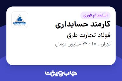 استخدام کارمند حسابداری در فولاد تجارت طرق