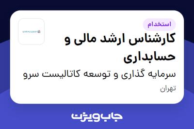 استخدام کارشناس ارشد مالی و حسابداری - آقا در سرمایه گذاری و توسعه کاتالیست سرو