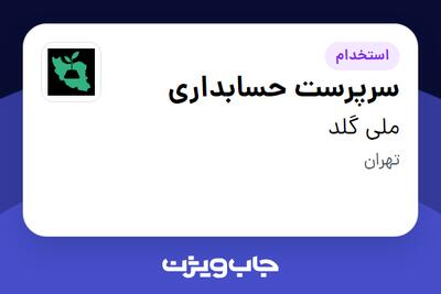 استخدام سرپرست حسابداری در ملی گلد