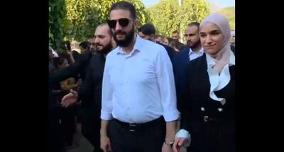 حضور جولانی و همسرش در پارک عمومی دمشق (فیلم)