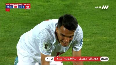 ضربه عجیب امیرحسین حسین زاده در محوطه جریمه کره شمالی