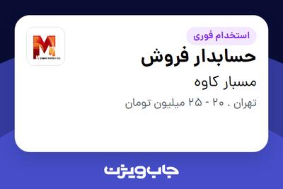 استخدام حسابدار فروش در مسبار کاوه