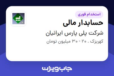استخدام حسابدار مالی در شرکت پلی پارس ایرانیان