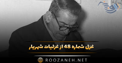 غزل شماره ۴۸ از غزلیات شهریار؛ خوابم آشفت و سر خفته به دامان آمد ...