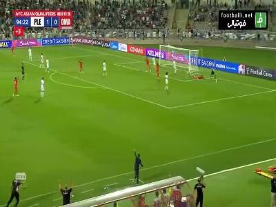 حذف فلسطین و صعود عمان به دور بعد مقدماتی جام جهانی با اعلام پنالتی بنیادی فرد در دقیقه 95