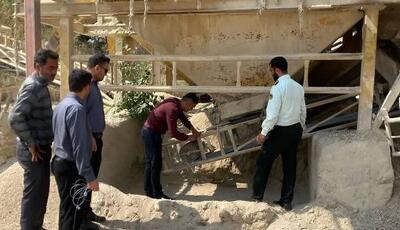 کارگاه تولید شن و ماسه در نکا پلمب شد