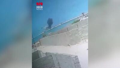 اولین فیلم از انفجار اسکله متانول بندر دیر بوشهر از دوربین مدار بسته/فیلم