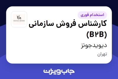 استخدام کارشناس فروش سازمانی (B2B) در دیویدجونز