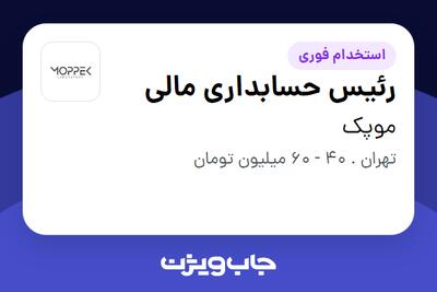 استخدام رئیس حسابداری مالی در موپک